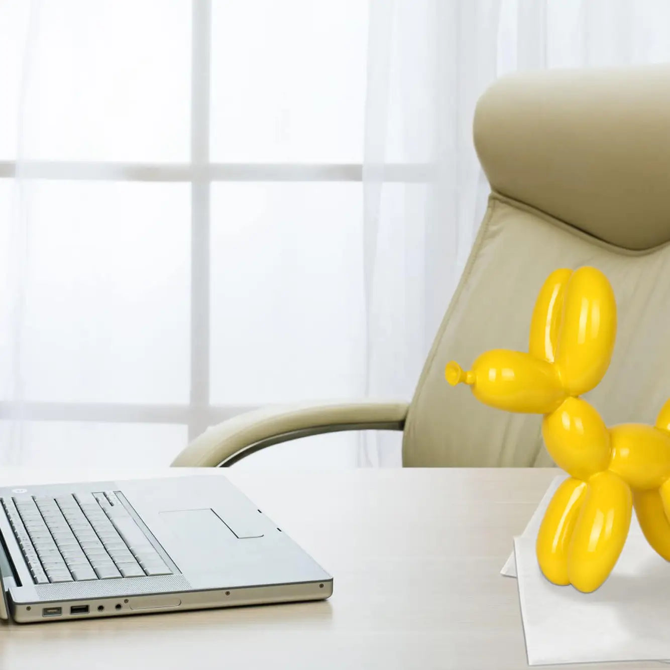 Scultura in Resina 'Small Balloon Dog' – Giallo Lucido